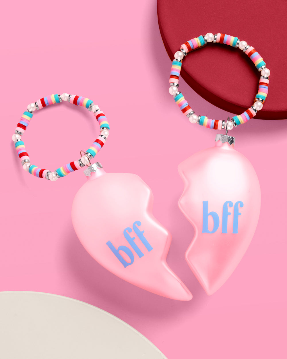 BFF Ornament - 2 piece split heart ornament