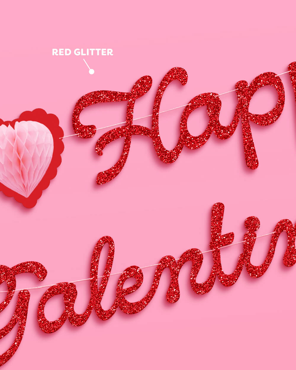 Galentine's Day Banner - 3D glitter banner
