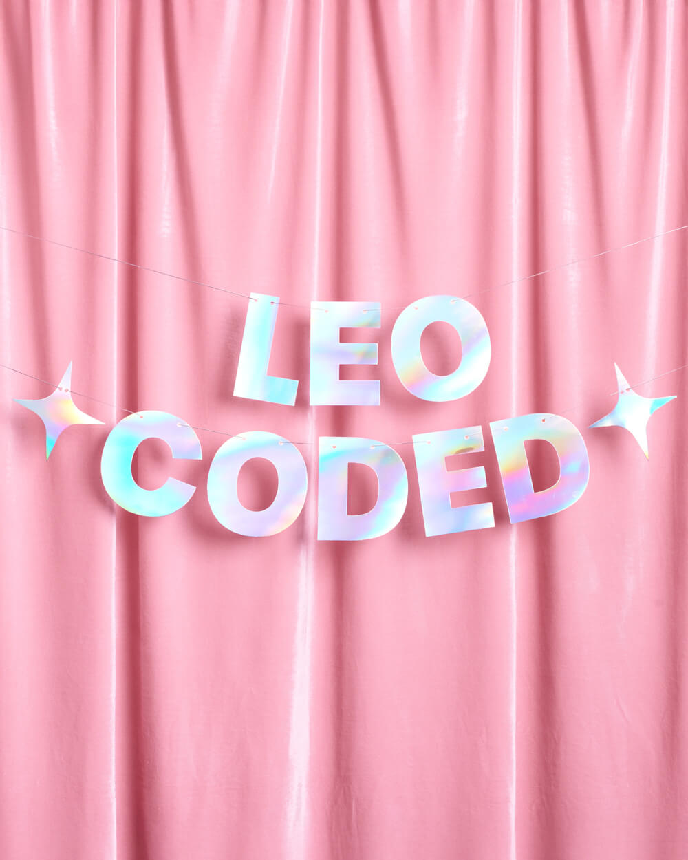 Leo Coded Banner - iridescent foil banner