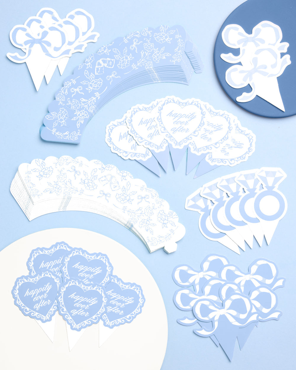 Happily Ever After Toppers - 24 wrappers + toppers