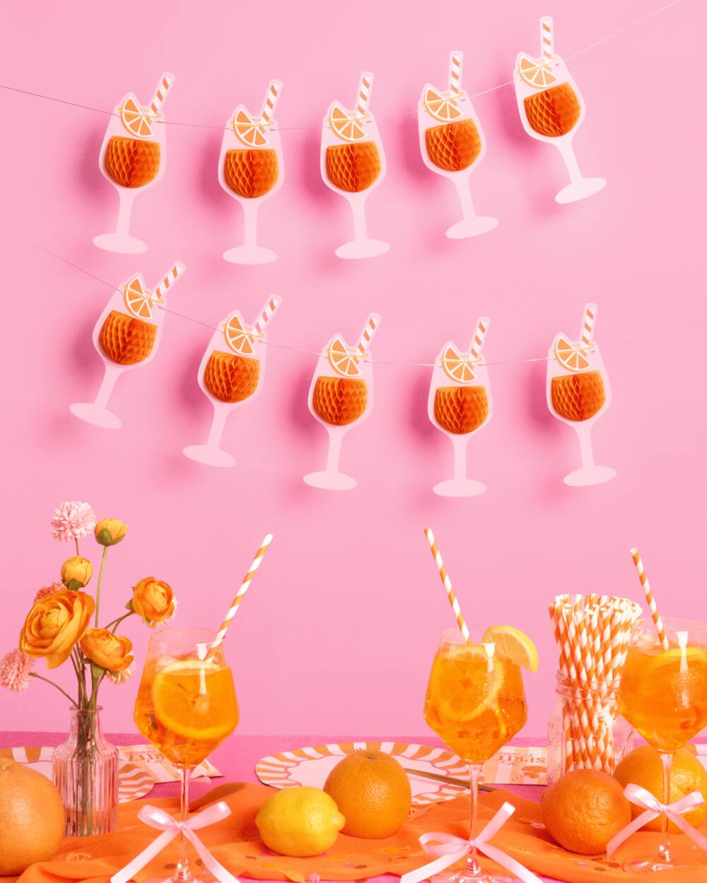 Spritz Party Banner - orange accordion banner