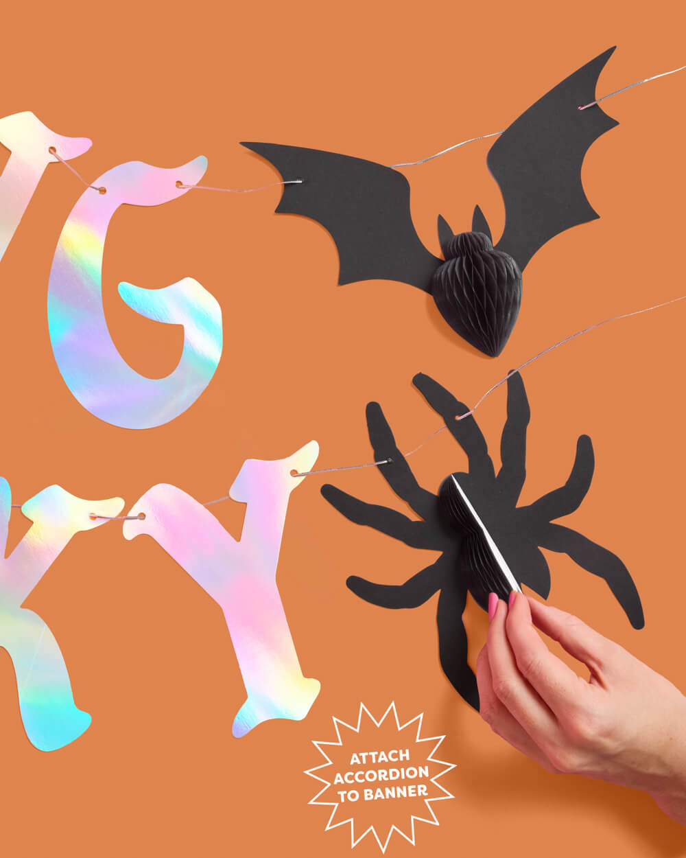 It's Giving Spooky Banner - iridescent foil banner