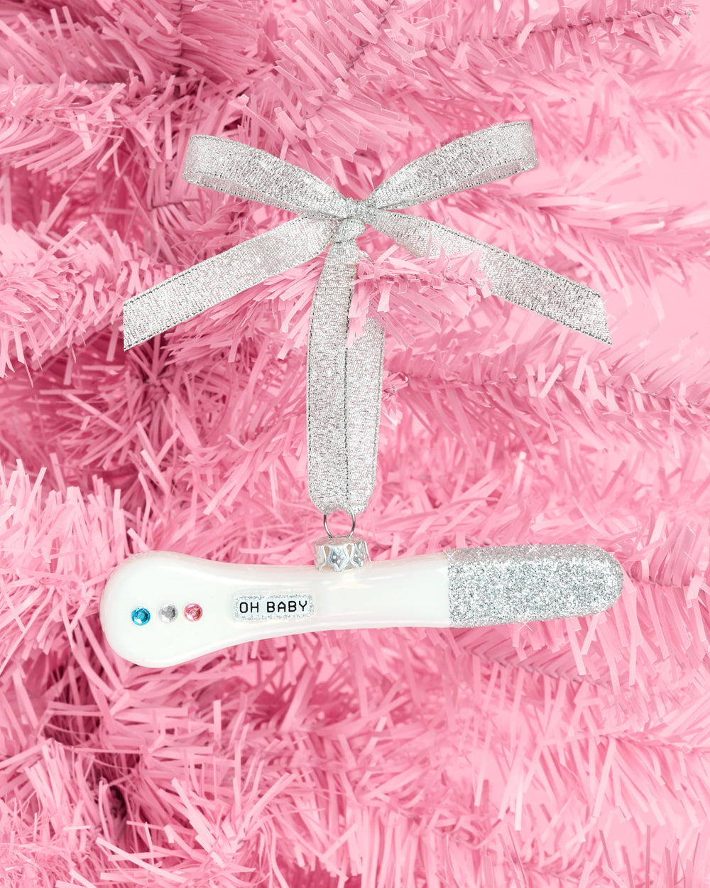 Oh Baby Pregnancy Test Ornament - glass ornament