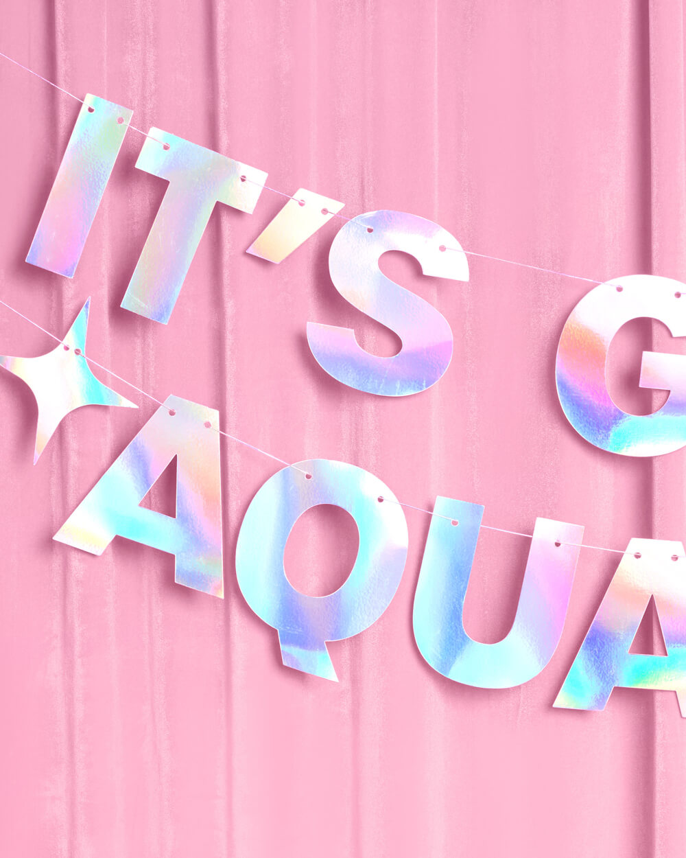 It's Giving Aquarius Banner - iridescent foil banner