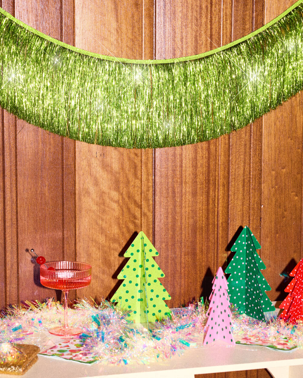 Limelight Fringe - lime green foil banner