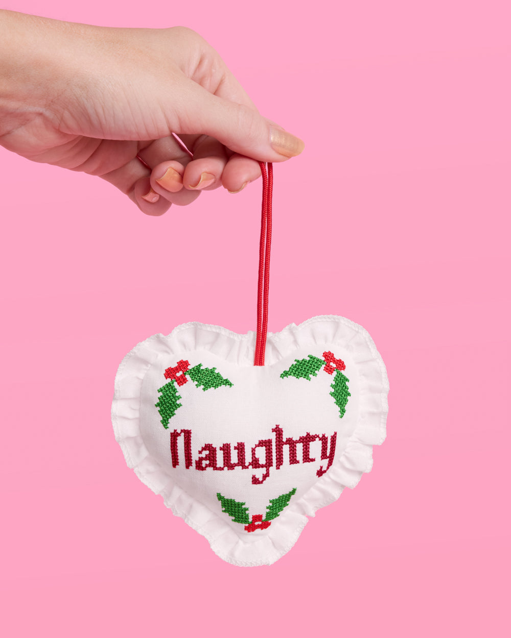 Naughty or Nice Ornament - cross stitch ornament