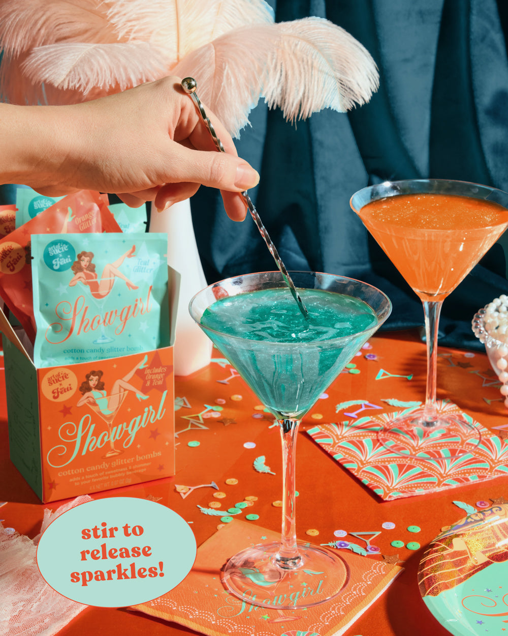 Showgirl Drink Bombs - 4 glitter bombs