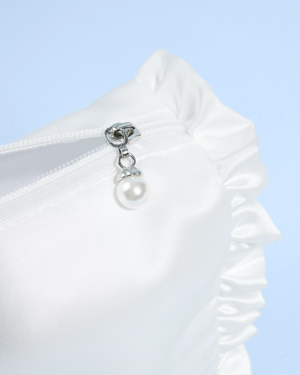 Bride Cosmetic Bag - white embroidered bag