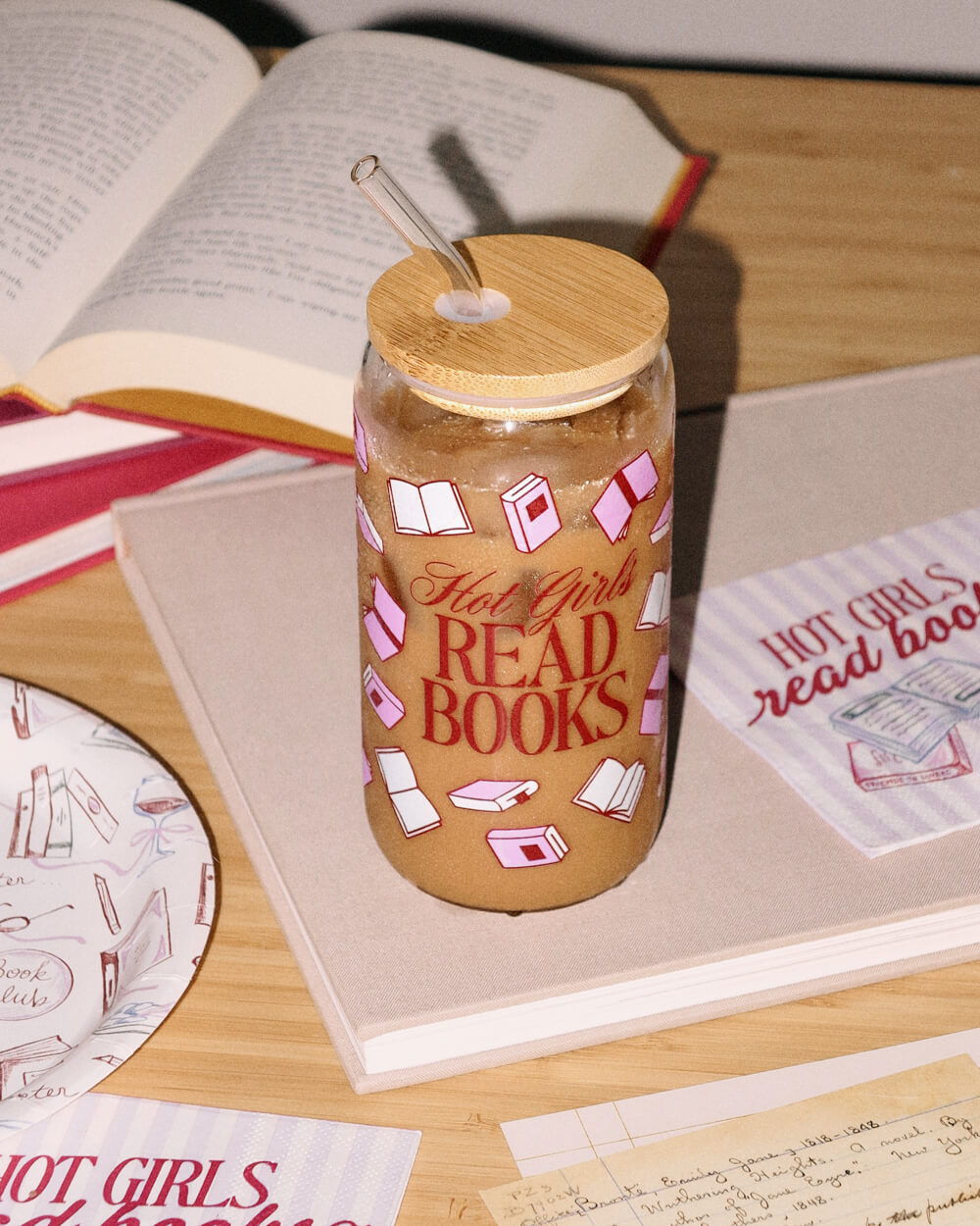 Hot Girls Read Books Tumbler - 16oz tumbler + straw set