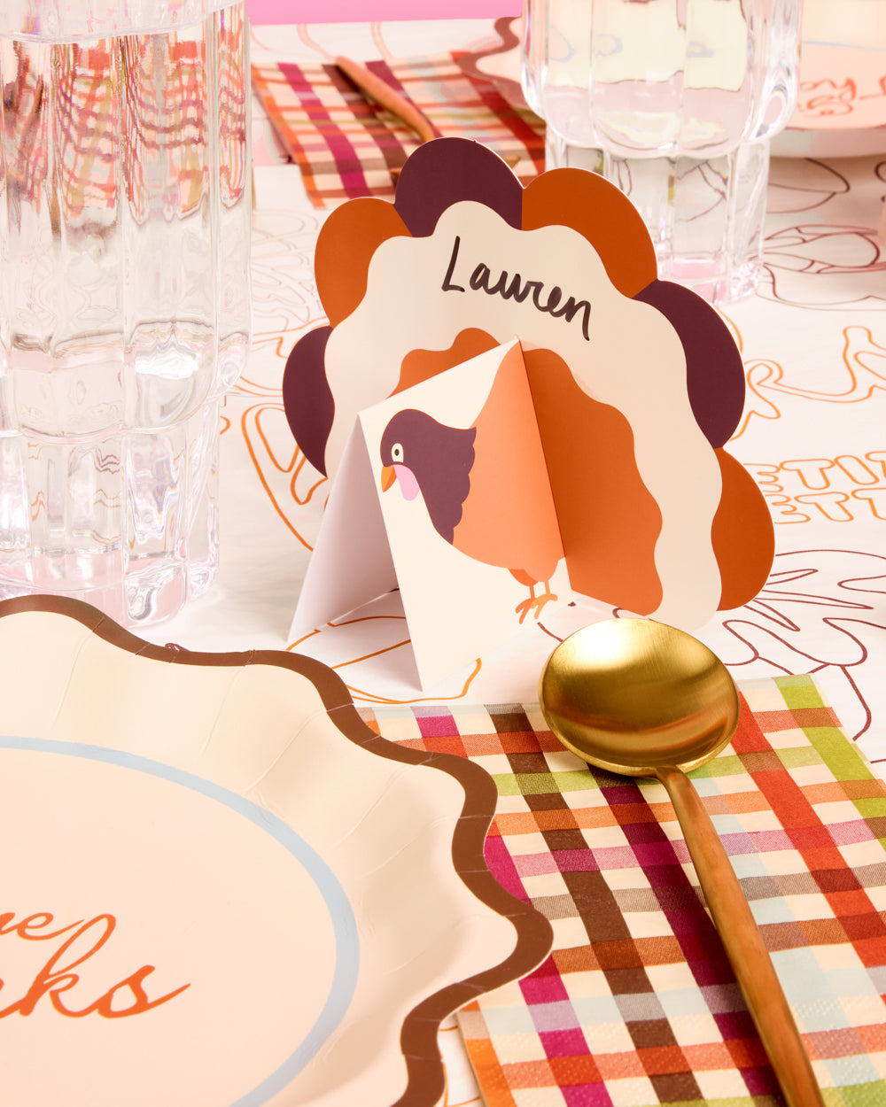 Turkey Time Place Cards - 12 place cards