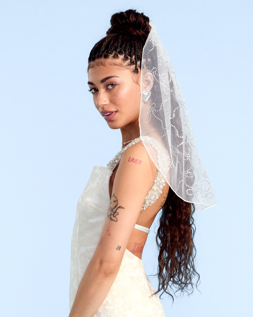 The Bow Veil - premium tulle w. rhinestones