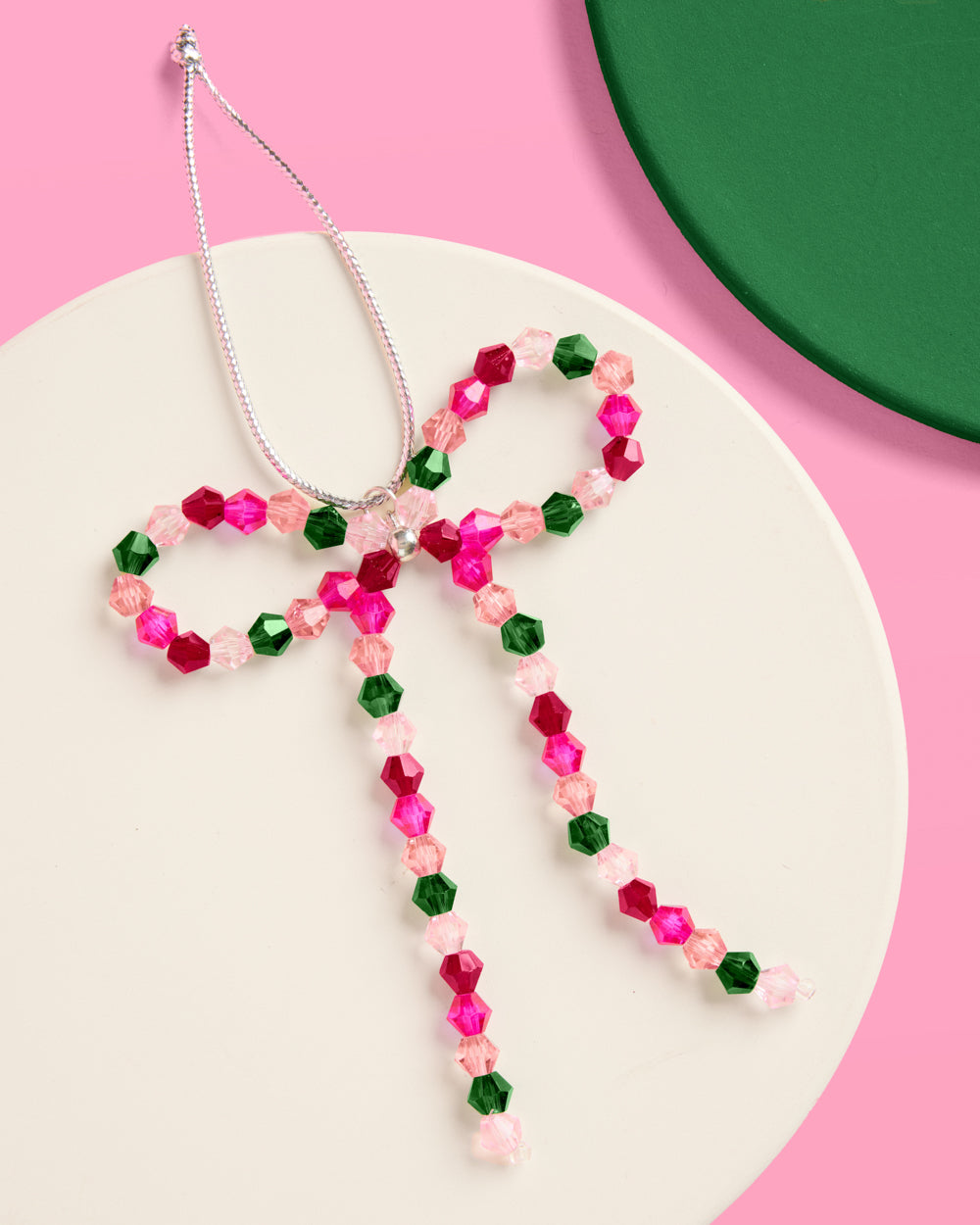 Beaded Bow Ornament Set - 6 beaded bows