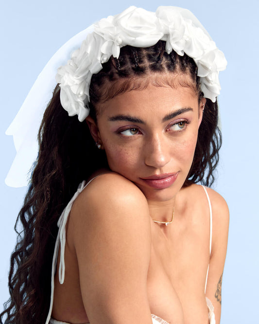 The Rosette Veil - premium headband w. tulle veil