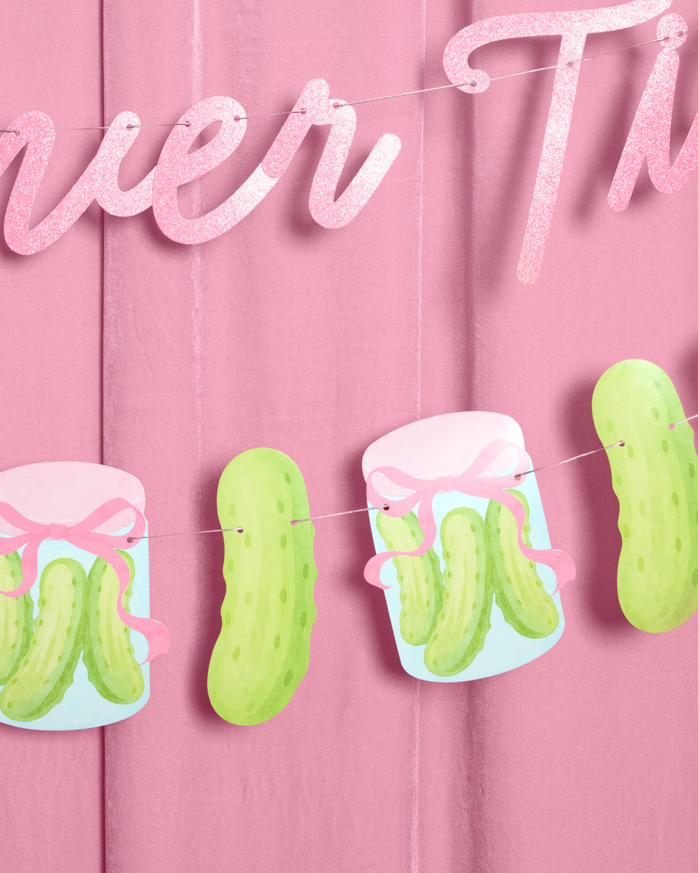 Last Pickle Banner - pink glitter banner