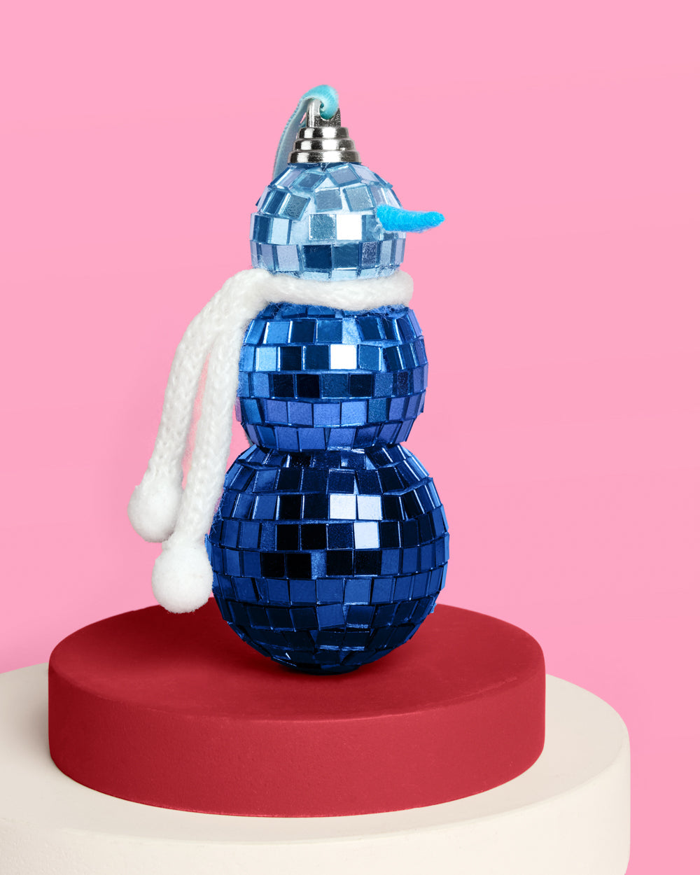 Disco Snowman Ornament - blue disco ornament
