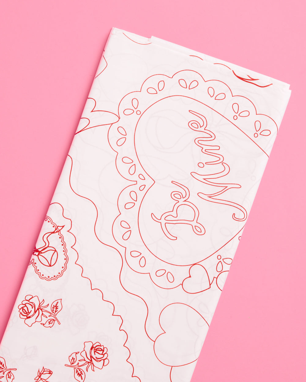 Be Mine Coloring Tablecloth - paper tablecloth