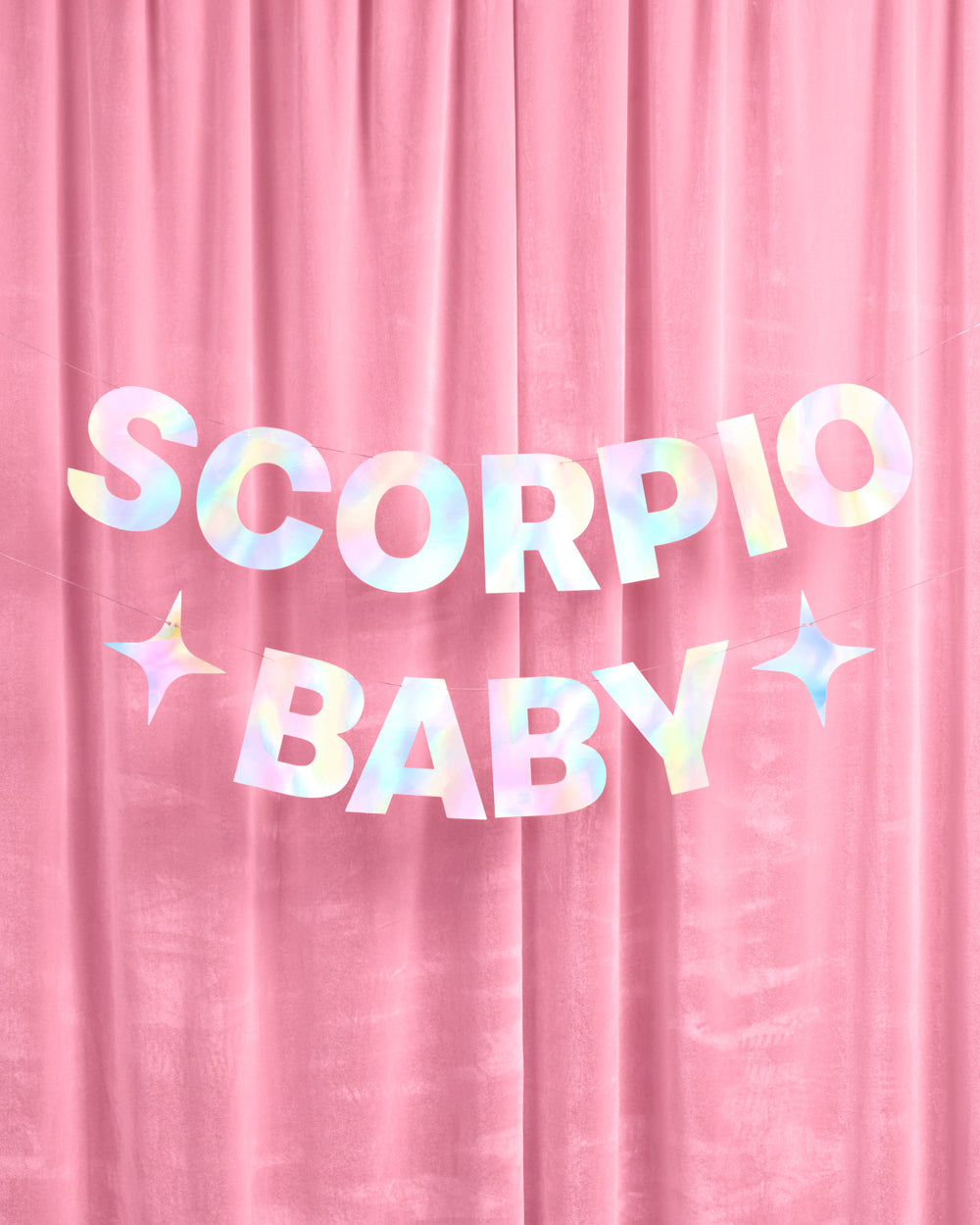 Scorpio Baby Banner - iridescent foil banner