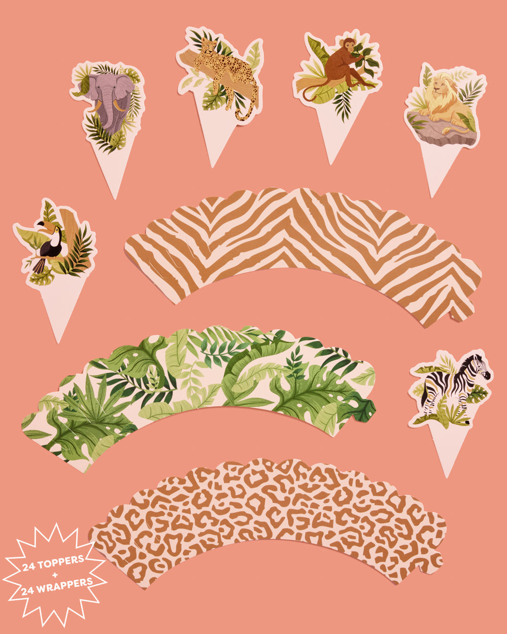 Safari Cupcake Toppers - 24 pc set