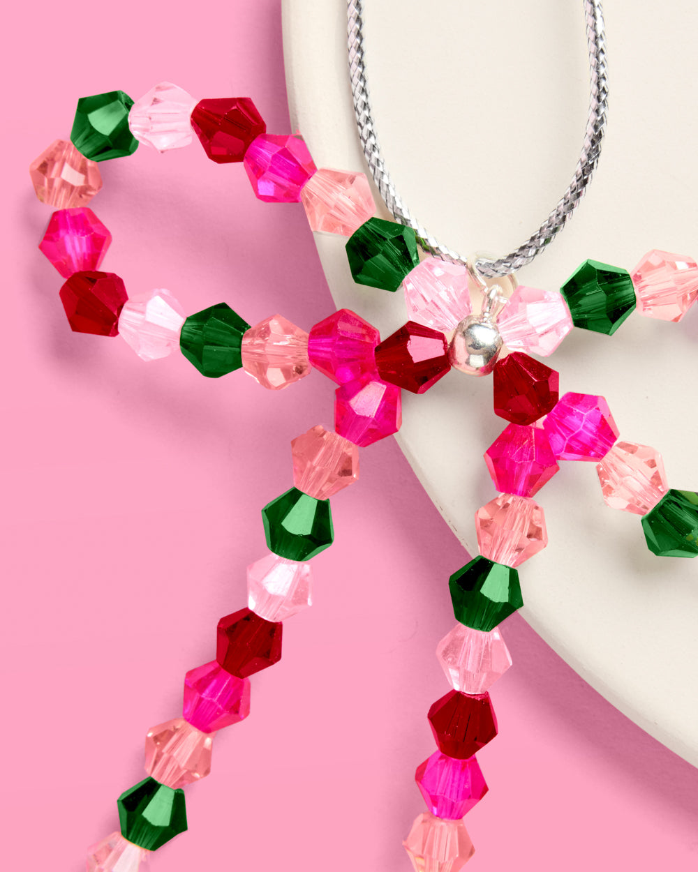Beaded Bow Ornament Set - 6 beaded bows