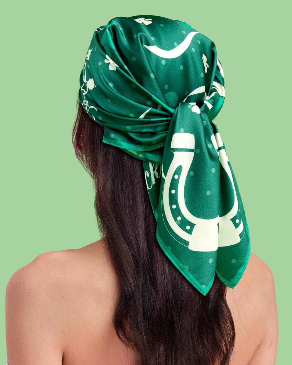Lucky Headscarf - green silk headscarf