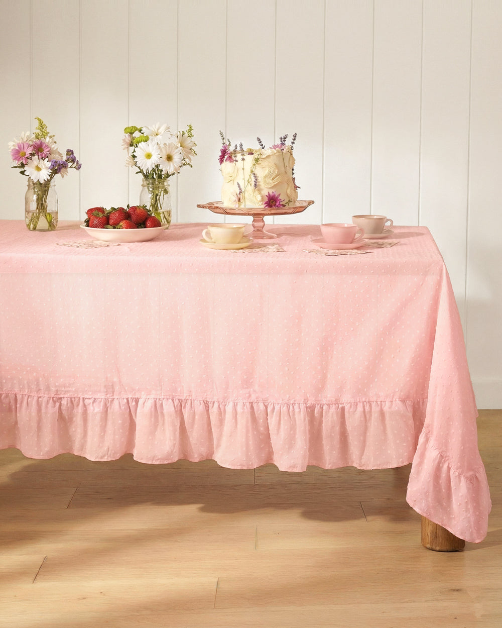 Tea Party Tablecloth - sheer polka dot tablecloth