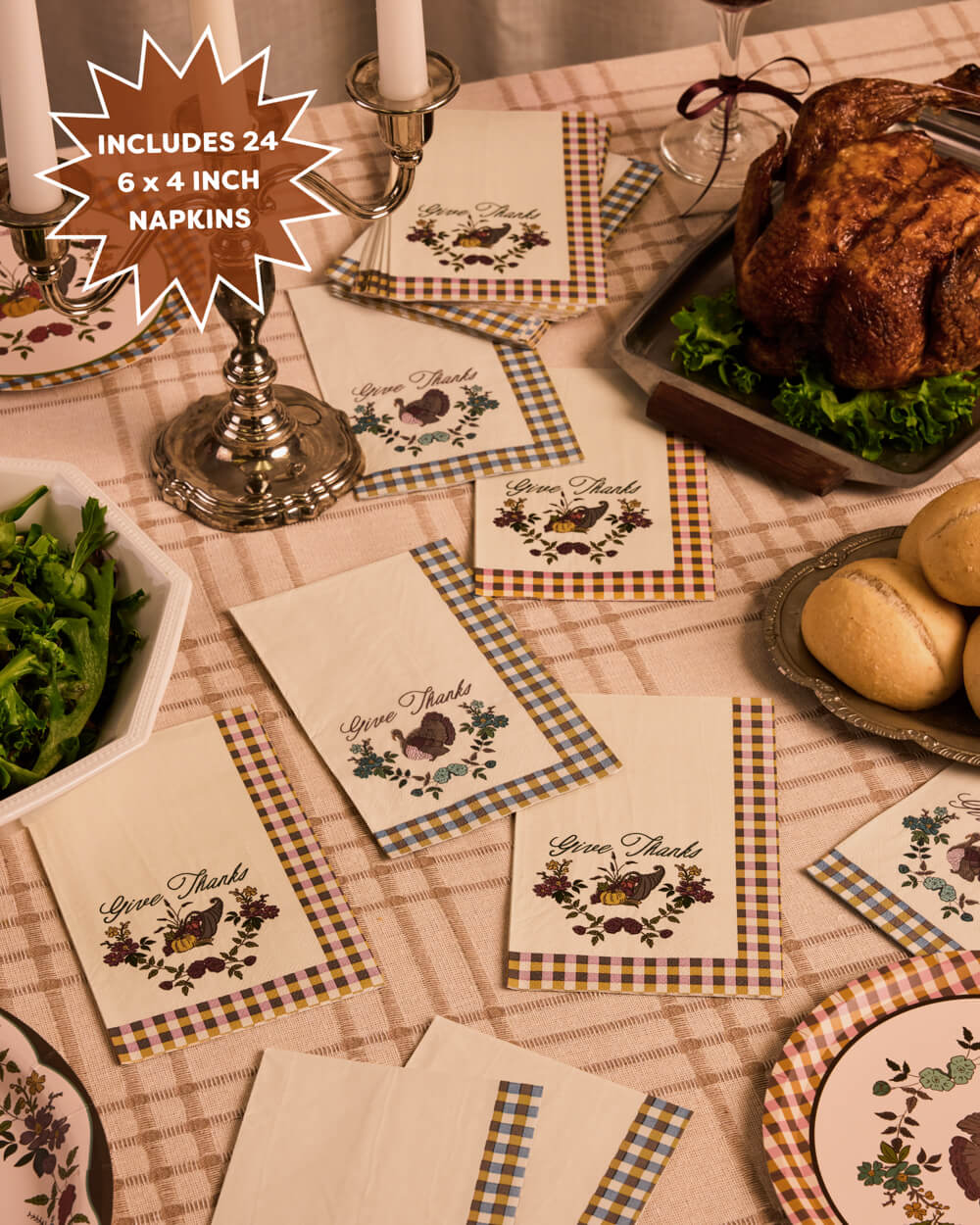 Give Thanks Harvest Napkins - 24 paper napkins