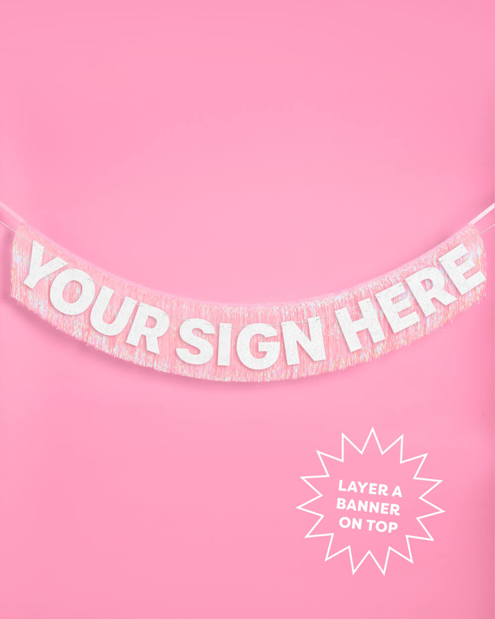Pretty in Pink Fringe - light pink fringe banner