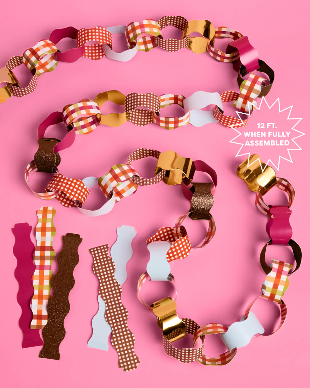 Thanksgiving Paper Chains - 90 strip holiday garland