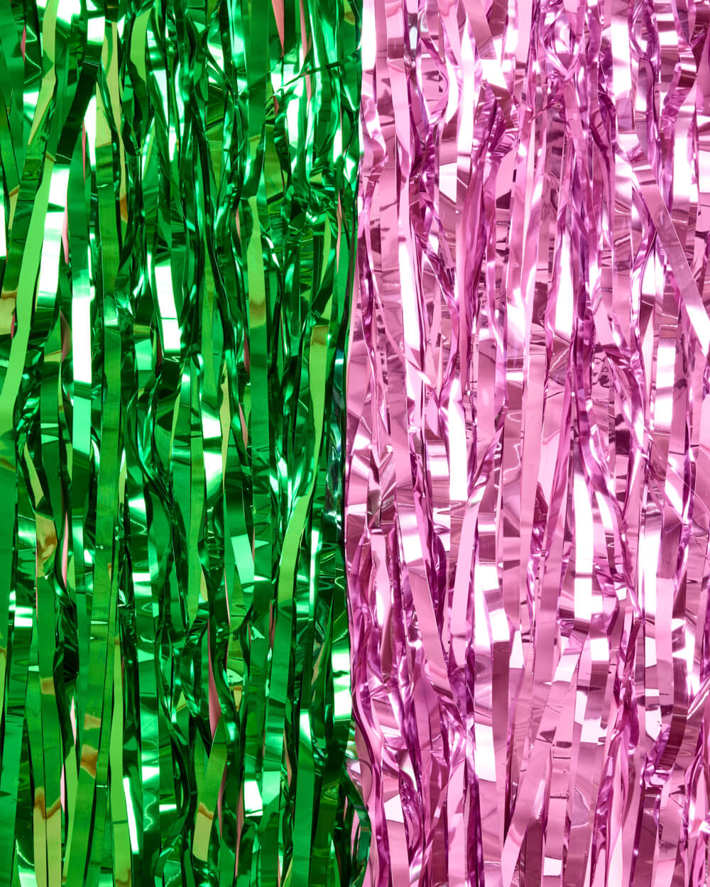 Pink + Green Curtain - pink + green foil curtain