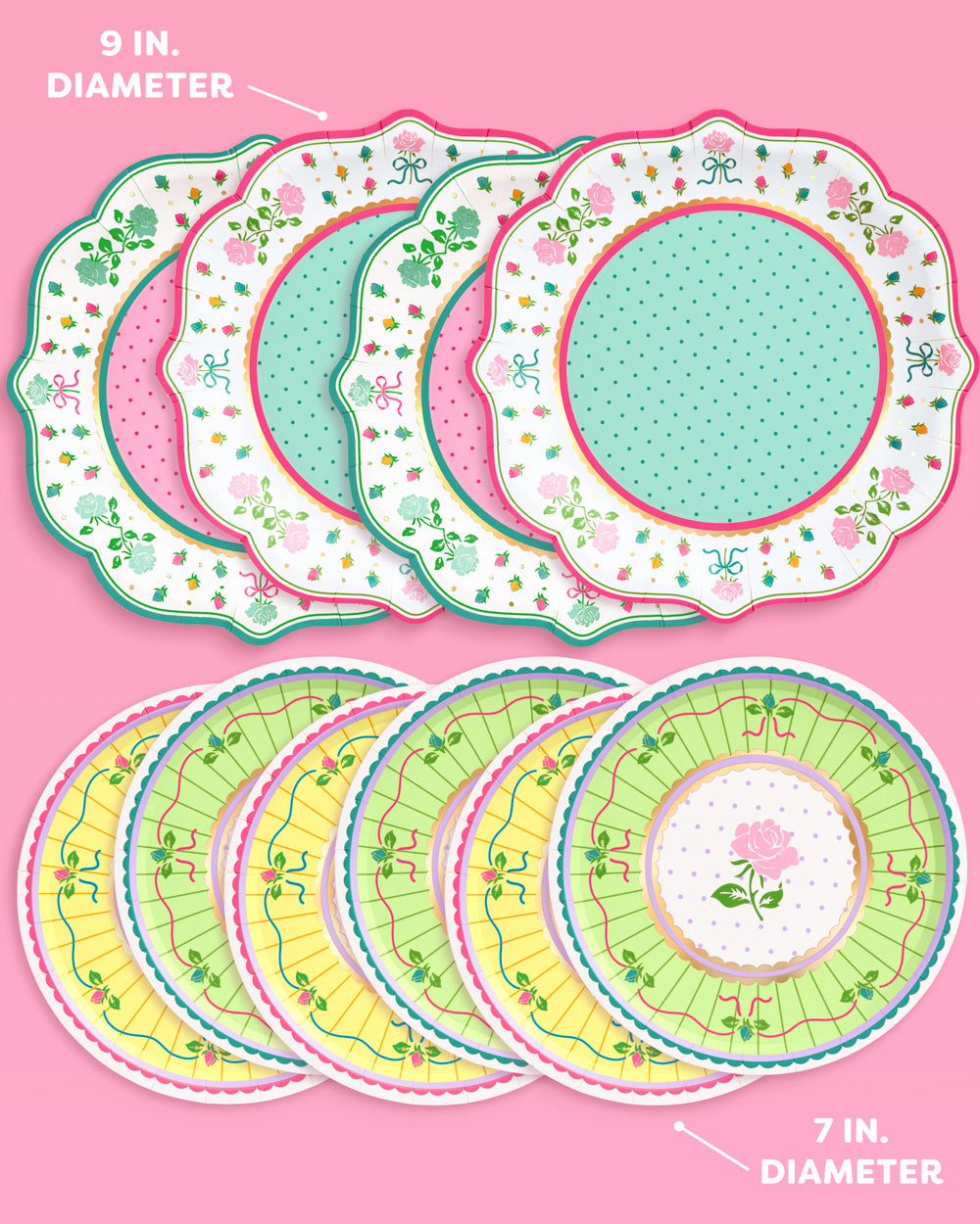 Tea Party Plates - pastel floral plates