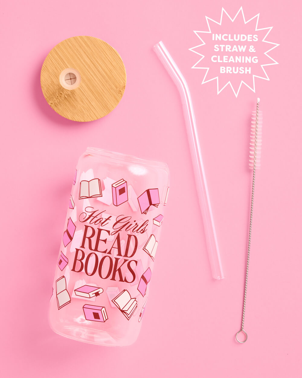 Hot Girls Read Books Tumbler - 16oz tumbler + straw set