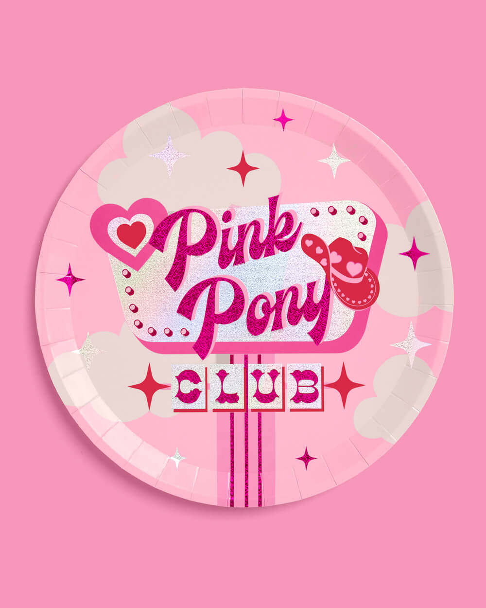Pink Pony Club Plates - 24 paper plates