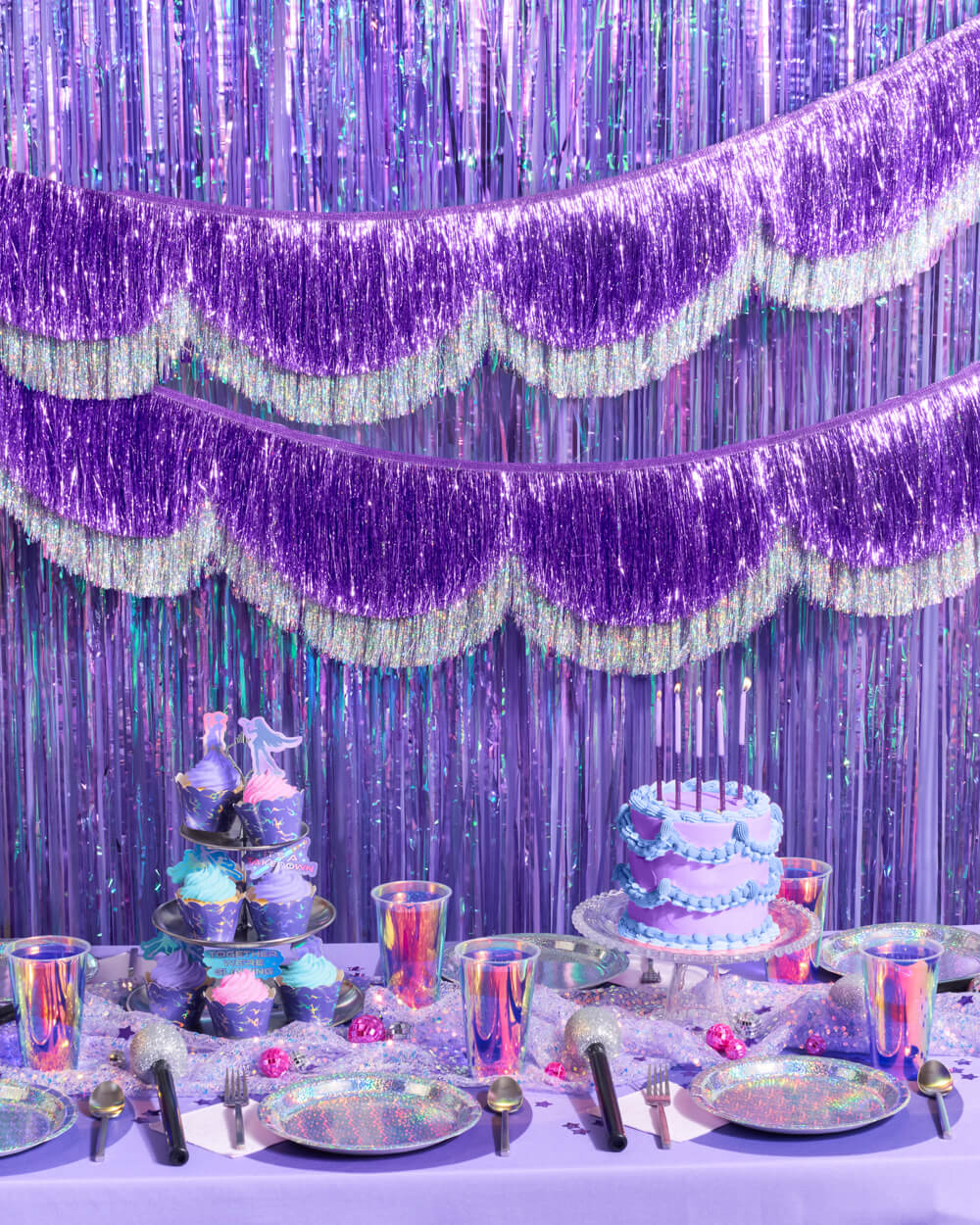 It's Disco Baby Scallop Fringe - 6 ft fringe banner