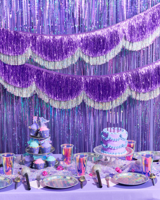 It's Disco Baby Scallop Fringe - 6 ft fringe banner