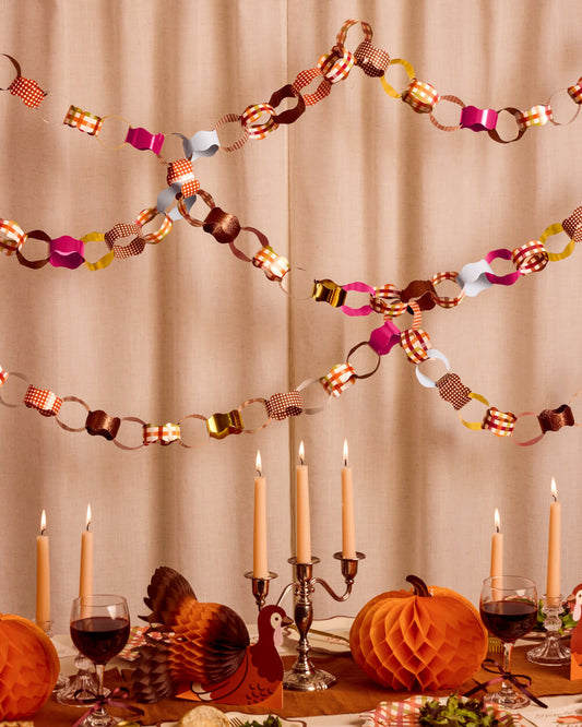 Thanksgiving Paper Chains - 90 strip holiday garland