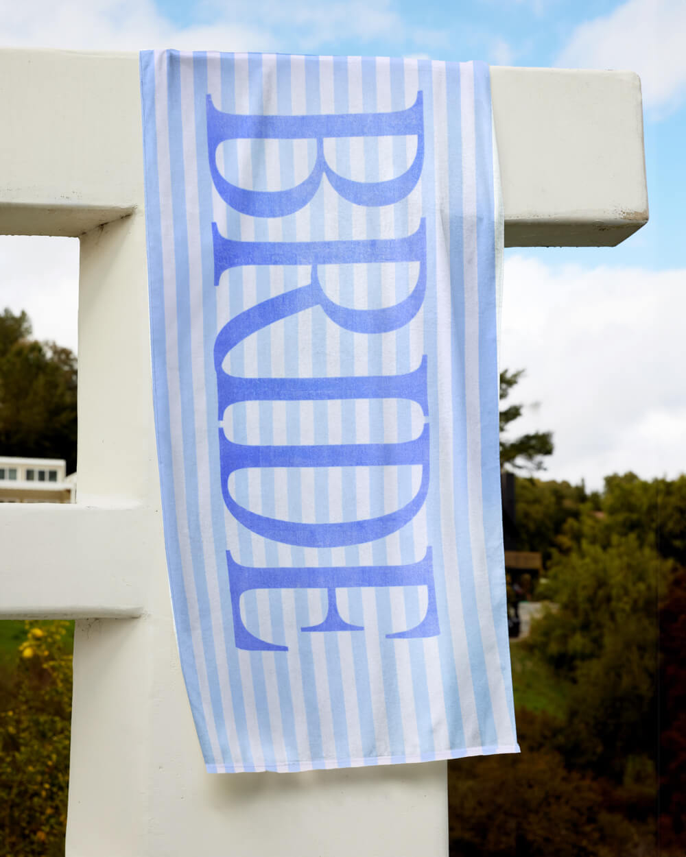 Coastal Bride Beach Towel - striped cotton towel