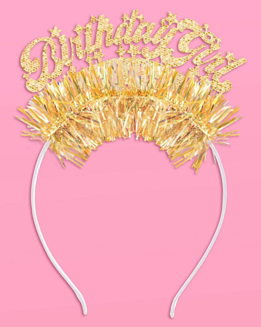 Golden Girl Bday Headband - fringe headband