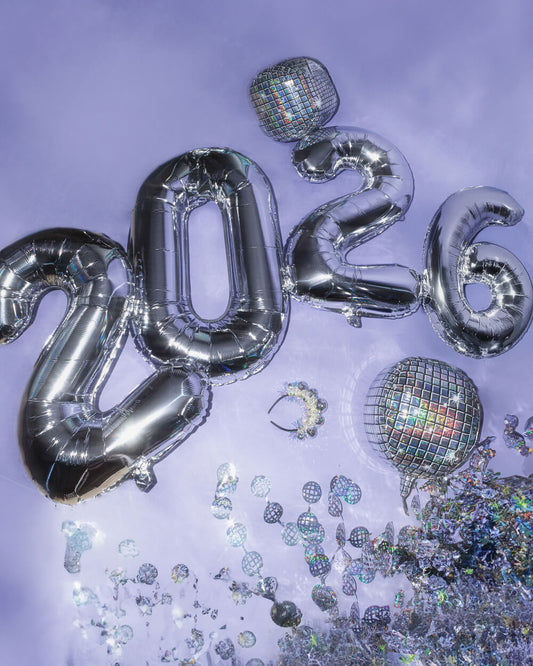 NYE 🪩 Balloons - 40" silver foil balloons