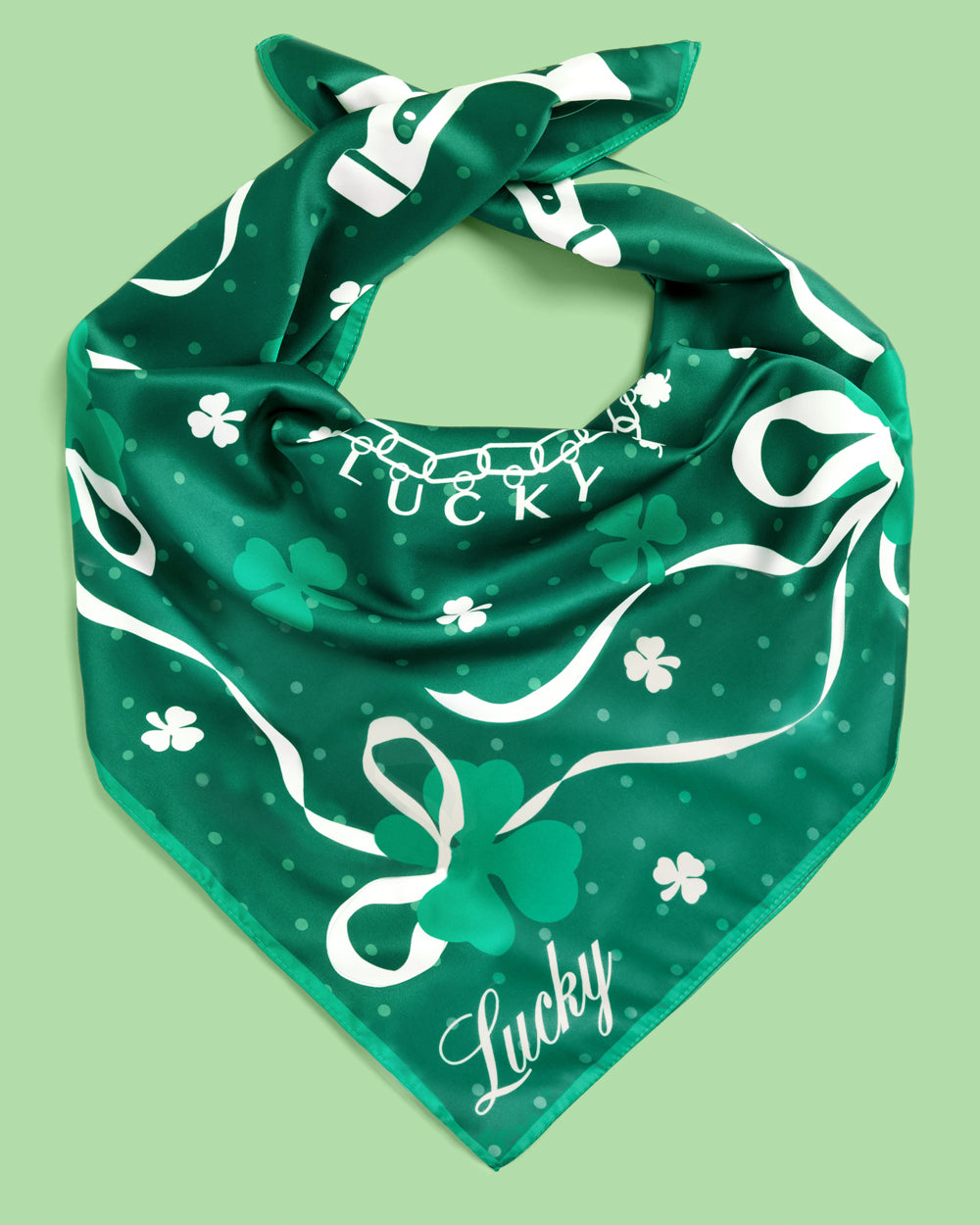 Lucky Headscarf - green silk headscarf