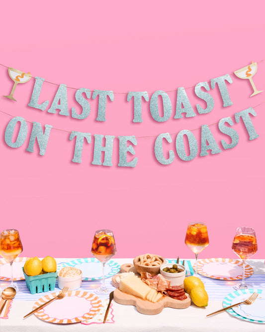 Last Toast Banner - blue glitter banner