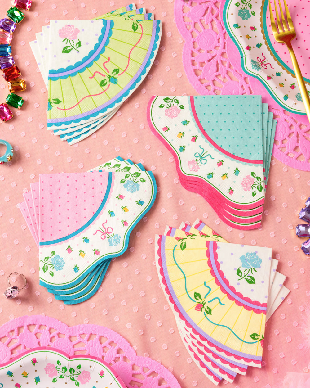 Tea Party Napkins - 24 pastel paper napkins
