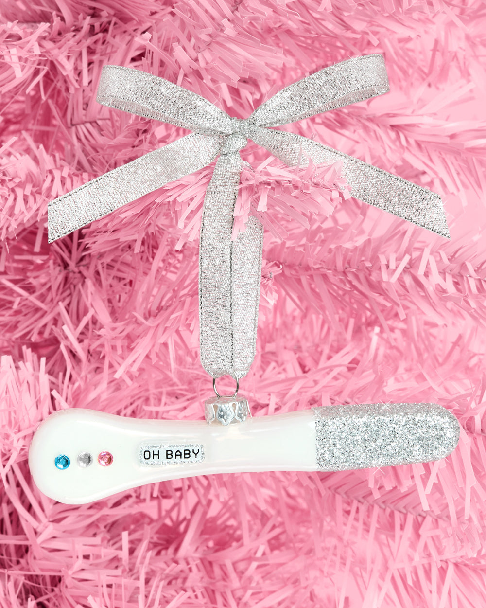 Oh Baby Pregnancy Test Ornament - glass ornament