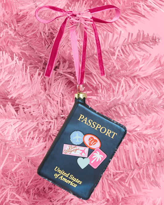 Bon Voyage Ornament - glass holiday ornament