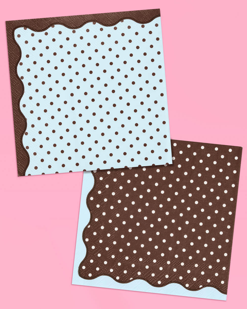 Brown + Blue Napkins - 24 paper napkins