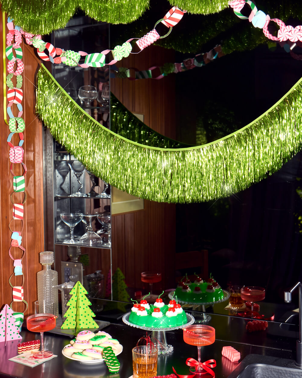 Limelight Fringe - lime green foil banner
