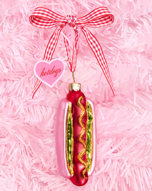 Hot Dog Ornament - iridescent ornament