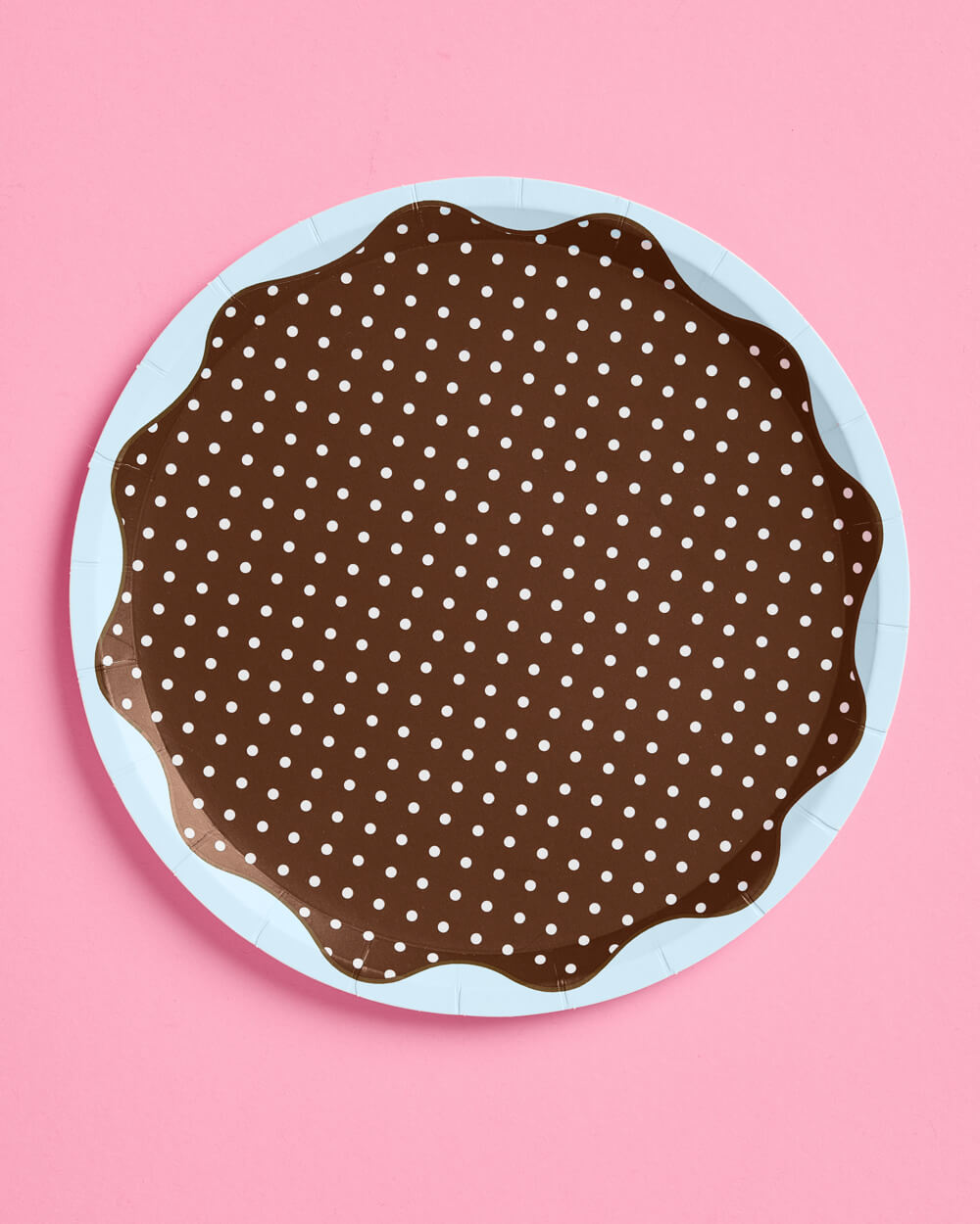 Brown + Blue Plates - 10 paper plates, 7in