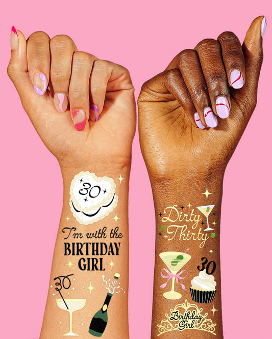 Dirty 30 Bday Tats - 50 temporary tattoos