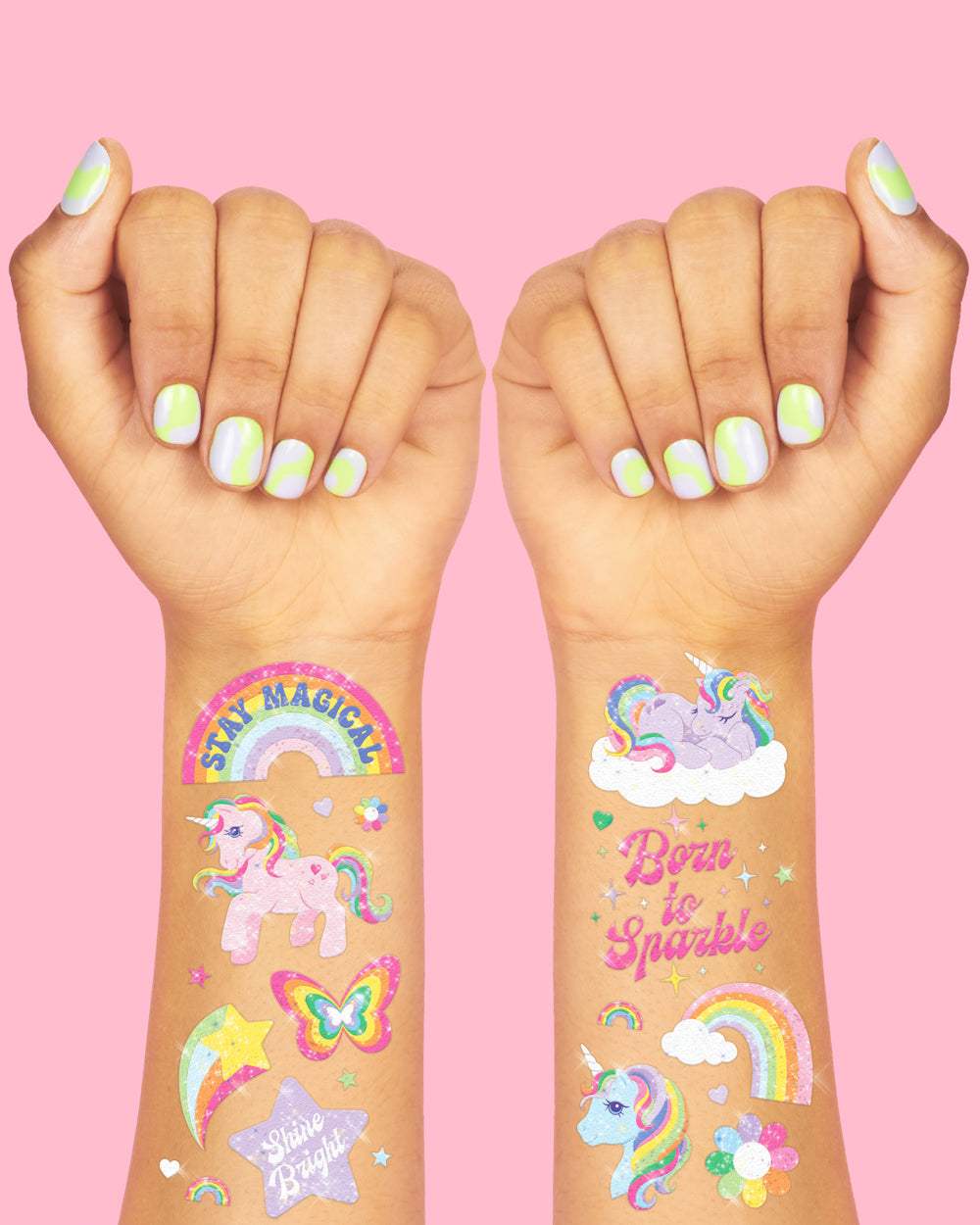 Glitter Unicorn Tattoos - 180 temporary tattoos