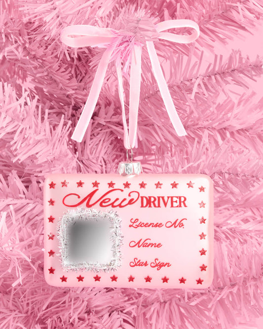New Driver Ornament - glass license ornament